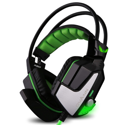 

Ovann OVANN X60 esports gaming headset headset 71 vibration computer Internet cafes wifi lighting black green