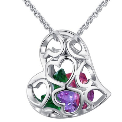 

Women Heart Pendant Necklaces Female Ladies Vintage Fashion Jewelry Accessories High Quality Valentines Day Gift 26557