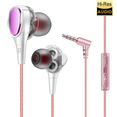 

Universal earphone ear type double moving coil four speaker unit earphone