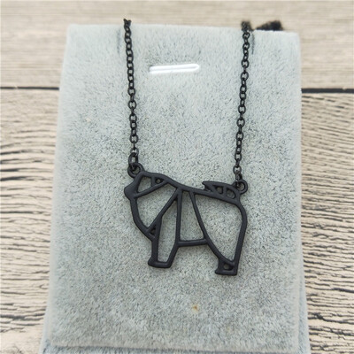 

New Origami Chow Chow Necklace Chow Chow Charm Female Male Gift Necklace Fashion Women Jewellery Geometric Jewellery