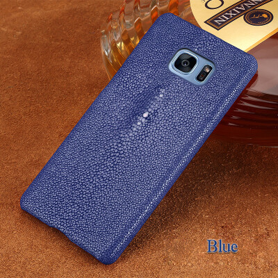 

Genuine Leather Phone Case For Samsung S7 Case Natural Pearl Fish Skin Back Cover For S8 S8 Plus Case