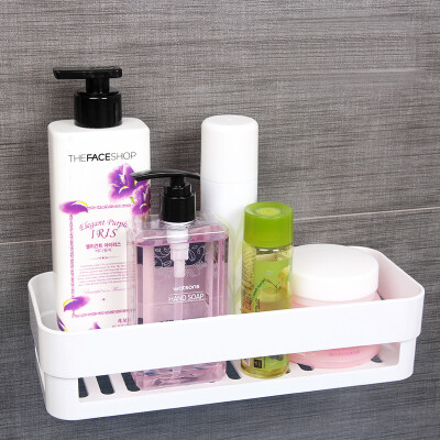 

Jiebi Shi bathroom bathroom rack rectangular 3M plastic punch-free wall-mounted storage rack