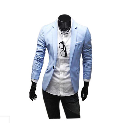 

Zogaa Korean Mens Suit Pure Color Slim Casual
