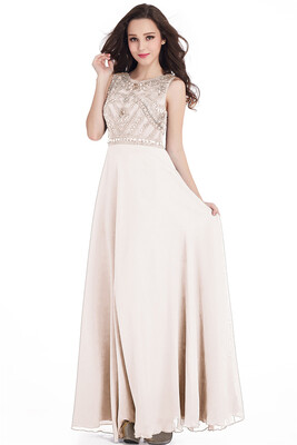 

Long Prom Dresses A Line Scoop Neckline Luxury Crystal Beaded Navy Blue pink Chiffon New Arrival Formal Gown Party Dresses