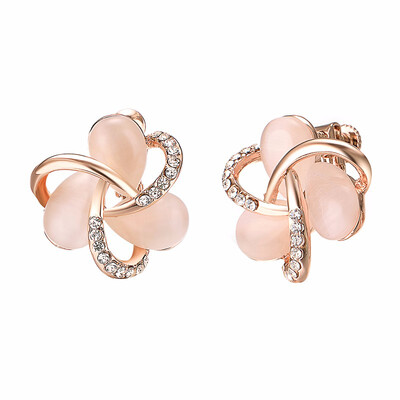 

Yoursfs Clip Earrings For Non Pierced Ears 18k WhiteRose Gold Plated Fashion Lady Clip-On Earrings