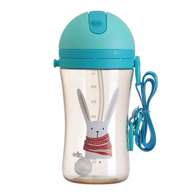 

Rikang childrens cup sippy cup crystal energy straw bottle kettle PPSU350ml blue RK-B1014