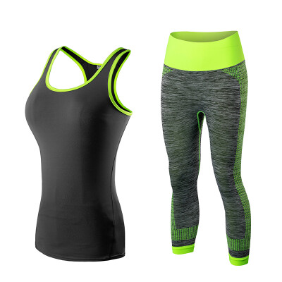 

Hot Logo Custom Running Set Vest Pants Sport Suit For Women