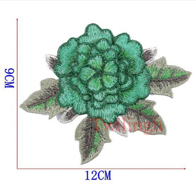 

Twilingh Red Rose Embroidered Flower Mixed Color Lace Flowers Sew On Patch Stickers Applique For Women Clothing