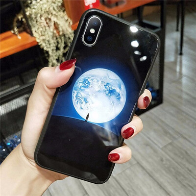 

Glossy Space Planet Stars Phone Case For iPhone 8 7 6 6s Plus X