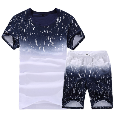 

New Summer Fashion Men&39s Short Sleeve T Shirt Suit 4 Colors T shirtpants