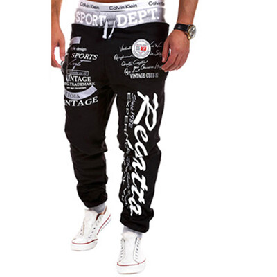 

CT&HF Men Letters Printing Sweatpants Handsome Personality Hot Selling Trousers Spring Cotton Trousers Slacks