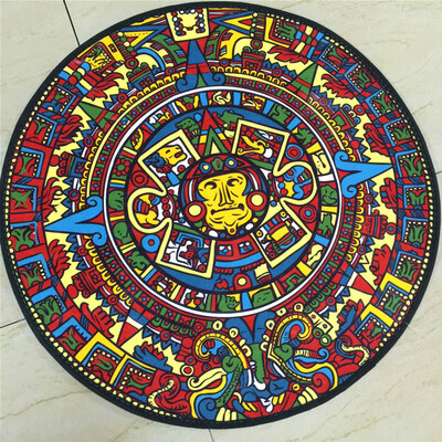 

Round Carpets Totem Print Carpet Rugs Computer Chair Mat Home Decor Floor Mat for Living Room