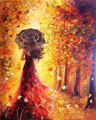 

Diy Oil Painting Paint by Numbers Kit for Adults Beginners - An Umbrella Girl