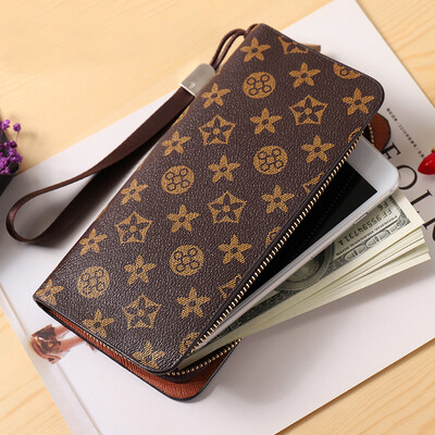 

ChecKFlag ladies wallet long fashion purse large capacity zipper clutch bag multi-function card package mobile phone bag wallet small bag casual cross section t