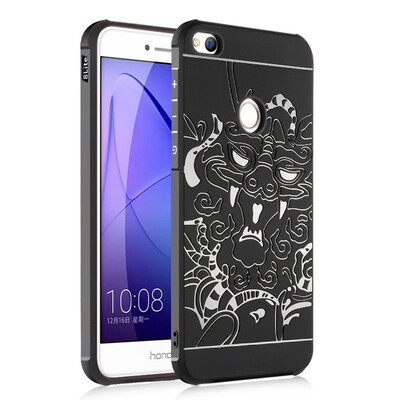 

Goowiiz Phone Case For Huawei Honor 8 LiteNova Lite Carved Dragon Thin Matte soft Silicone Prevent falling