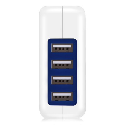 

EU Plug Wall Charger 4 USB Ports Charging Adapter for Travel Home 4 blue rings USB charger 31 A Quick charging