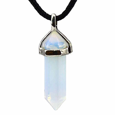 

Natural Crystal Pendant NecklaceBullet personality pendant necklaceHexagonal PendantSweater Crystal Necklace