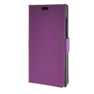 

MOONCASE Vivid colors Leather Wallet Card Slot Bracket Back Case Cover for BlackBerry Leap Purple