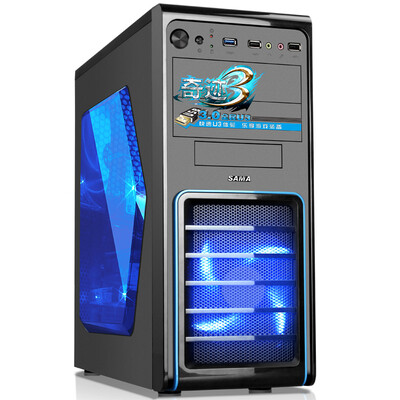 

SAMA miracle 3 black tower in the tower support ATX motherboard front USB30 all black iron dust support SSD side through