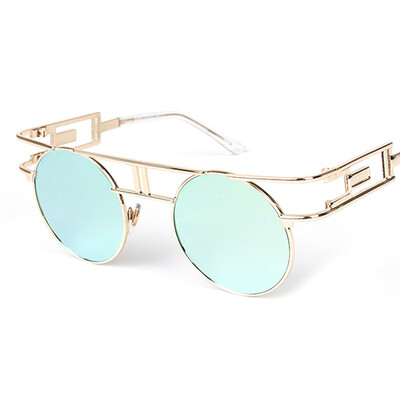 

FEIDU Retro Gothic Steampunk Sunglasses Women Brand Designer Retro Metal Coating Mirror Round Sun Glasses Oculos De Sol Feminino