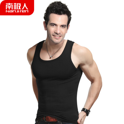 

Antarctic vest mens combed cotton stretch tight-fitting sports bottoming shirt NSJA0660 black 1 XXXL