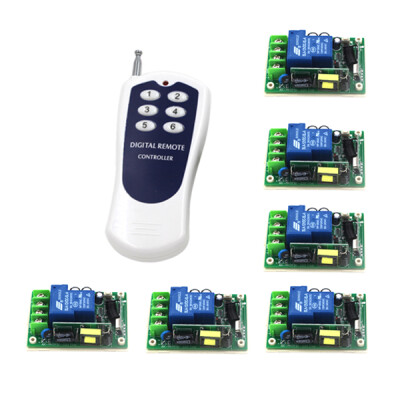 

MITI 315/433MHZ 85V-280V wide range voltage RF wireless remote control switch system 6Receiver &1Transmitter for LED ON/OFF