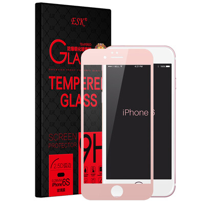 

ESK iPhone6 ​​/ 6S закаленная пленка Apple 6 / 6S стеклянная пленка полноэкранный высокоразрешающий взрывозащищенный мобильный телефон защитная пленка JM131-розовое золото