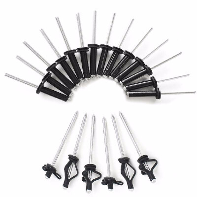 

20 PCS Black Tri Grip Rivet Deep Water Long Grip Tri-Grip Tri-Fold Tri Bulb Mounting Rivet All Aluminum for Installing Kayak Canoe