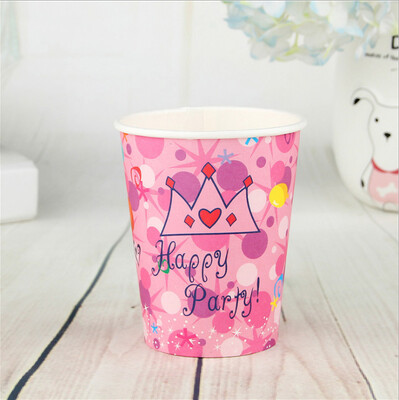 

FANLUS Creative Princess Friendship Birthday Party Paper Cups Disposable Tableware 6pcs Multi Color Party Supplies