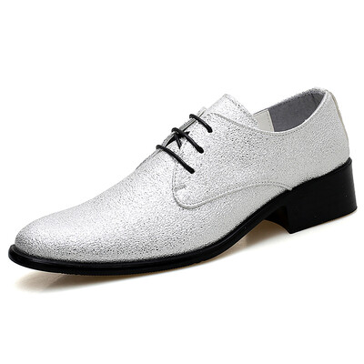 

Man Formal Shoes Oxford Pointed Toe Men Dress Business Wedding Shoes gold silver