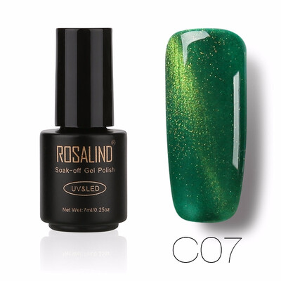 

ROSALIND Gel 1S 7ML Black Bottle 3D Cat Eyes Magnet Nail Gel Polish Effect C01-30 UV LED With Powder Glitter Nail Art