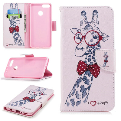 

BEFOSPEY Painting PU LeatherSoft TPU Card Slot Stand Wallet Case For Huawei Y92018593"