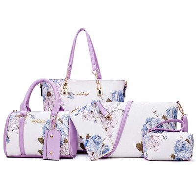 

New National Style Printed Mother Bag Five Sets Of Diagonal Shoulder Handbag Tide Bag