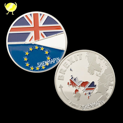 

2016 UK exit EU commemorative coin EU Twelve countries challenge coin gold-plated silver two-color coin euro Collectibles