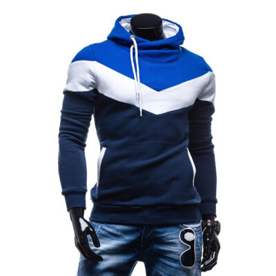 

Zogaa New Spring Men's Hoodie Color Matching Pullover Slim Sports