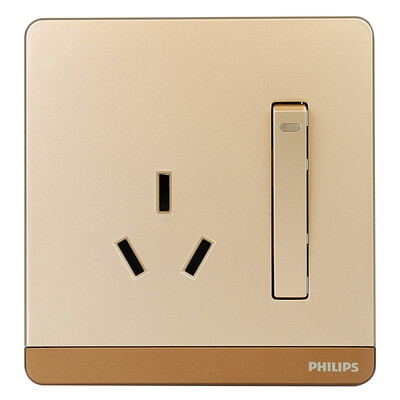 

Philips PHILIPS switch socket fly Yi series 10A three hole socket with switch champagne