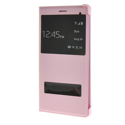 

MOONCASE Slim Leather Side Flip Bracket Window Case Cover for Huawei Ascend P8 Max Pink