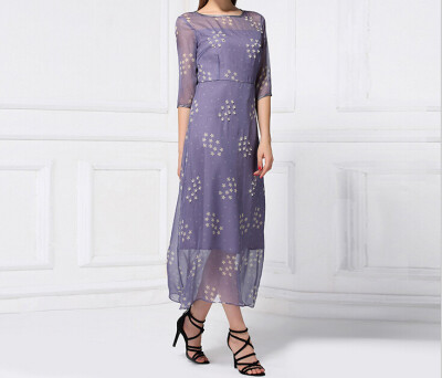 

Lovaru ™2015 summer new women's silk dress wholesale fashion brand in Europe and America beaded dress