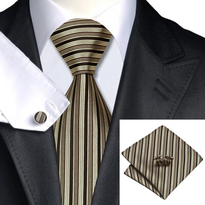 

2016 New Hot selling Vogue Men Silk Tie Set High Quality 100 Silk Necktie Handkerchief Cufflinks Set for Formal Wedding Business