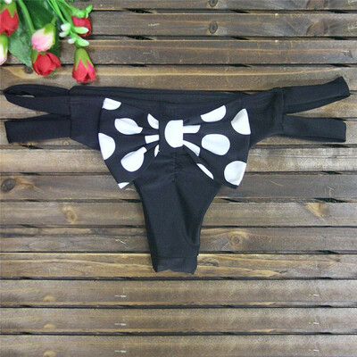 

Sexy Big Bowknot Patchwork Thong Bikini Bottom T-Back Women Swimsuit String Beachwear Swimwear Female Bathing Suit