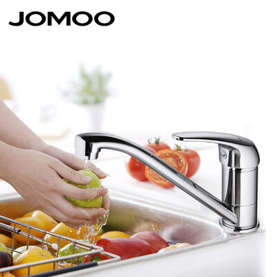 

JOMOO Chrome Plated Single Handle Kitchen Faucet Silver Durable Tap Faucet Hot And Cold Water Tap Kitchen Accessories