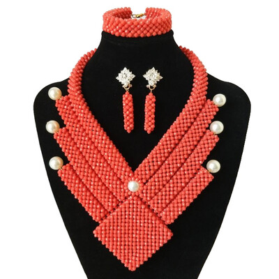 

Handmade Yellow Multilayer Beaded Necklace African Wedding Beads Bridal Jewelry Set Women Party Nigerian Crystal Jewelry Set