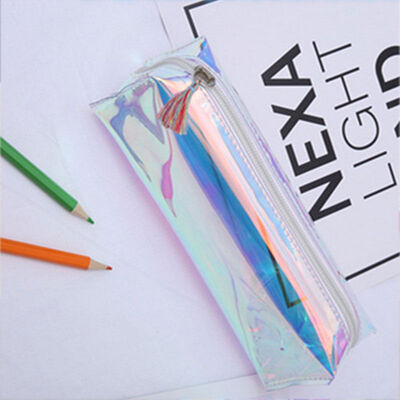 

Laser Purse Pencil Case Cosmetic Makeup Bag Holographic Hologram Zipper Coin Bag