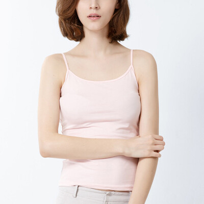

Canvaus Summer New Women Wild Slim Casual O-neck Solid Color Cotton Camisole Tanks Tops