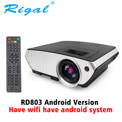 

Rigal RD803W Android 44 WIFI Airplay Miracast 2000 lúmenes Proyector de cine en casa Proyector HD con HDMI VGA USB AV Mini beamer