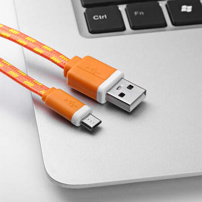 

1M Micro USB Flat Braided Synchronization Charger Cable Cord Adapter for Android Smart Phones High speed data transfer
