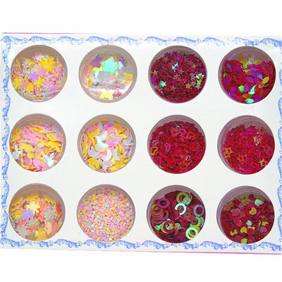 

3D Rhinestone Paillette Glitter Gems Розовый Красный слез Love Star Charms Украшение для ногтей Гвоздь с блестками
