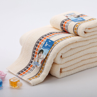 

Fu Li Jieyu cotton towel bath towel three-piece suit soft body color satin absorbent towel 2 wiping bath towel 1 beige