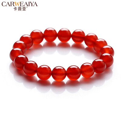 

Carweaiya Chinese Red Agate Bracelet Men & Women Couple Single Ring Crystal Bracelet Red Agate Jewelry Birthday Gift Tradition
