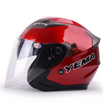 

Mustang (YEMA) 625 motorcycle helmets winter double-lens half-helmet electric car helmet men and women all seasons universal one-size red